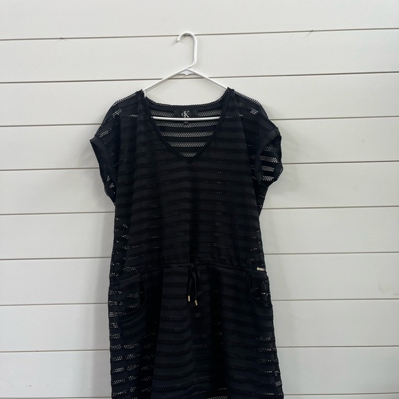 Calvin Klein Black Mesh Swim Coverup - Picture 1 of 4
